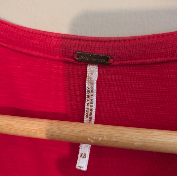 Free People Ellery Red Blouse Top Size XS - Picture 4 of 6